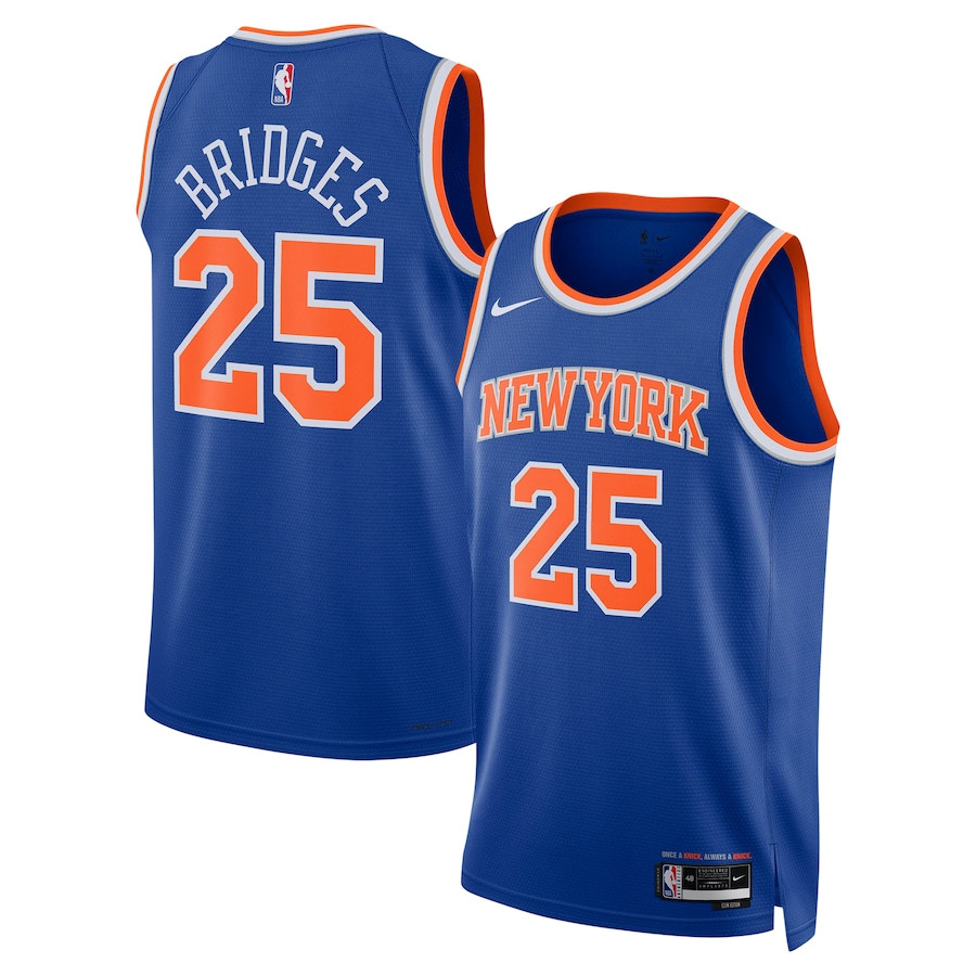 Mikal Bridges 25 New York Knicks Unisex 2024 Offseason Addition Swingman Jersey - Blue - JS975 
