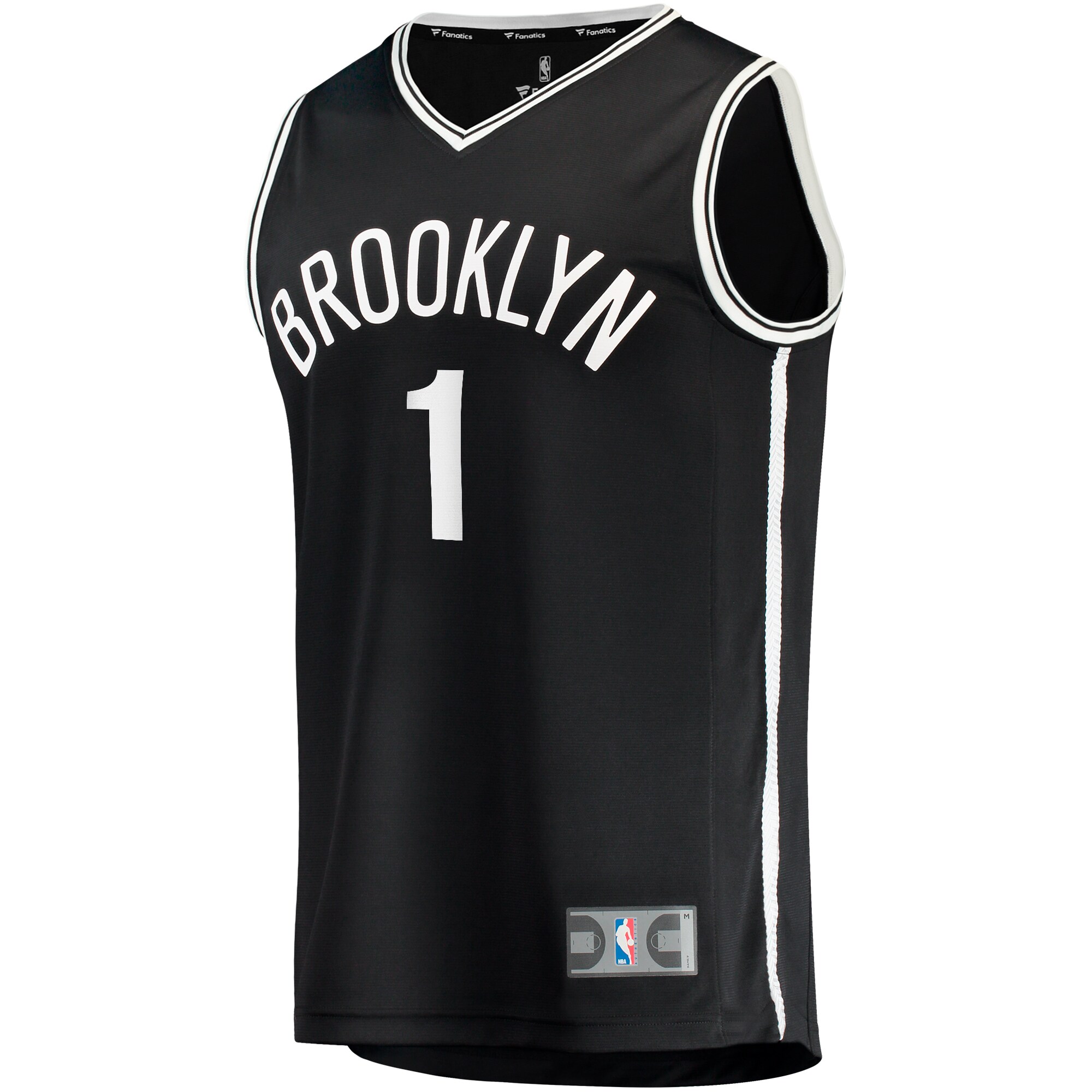 Alternative view of Mikal Bridges Brooklyn Nets Fanatics Big & Tall Fast Break Player Jersey - Black - Icon Edition