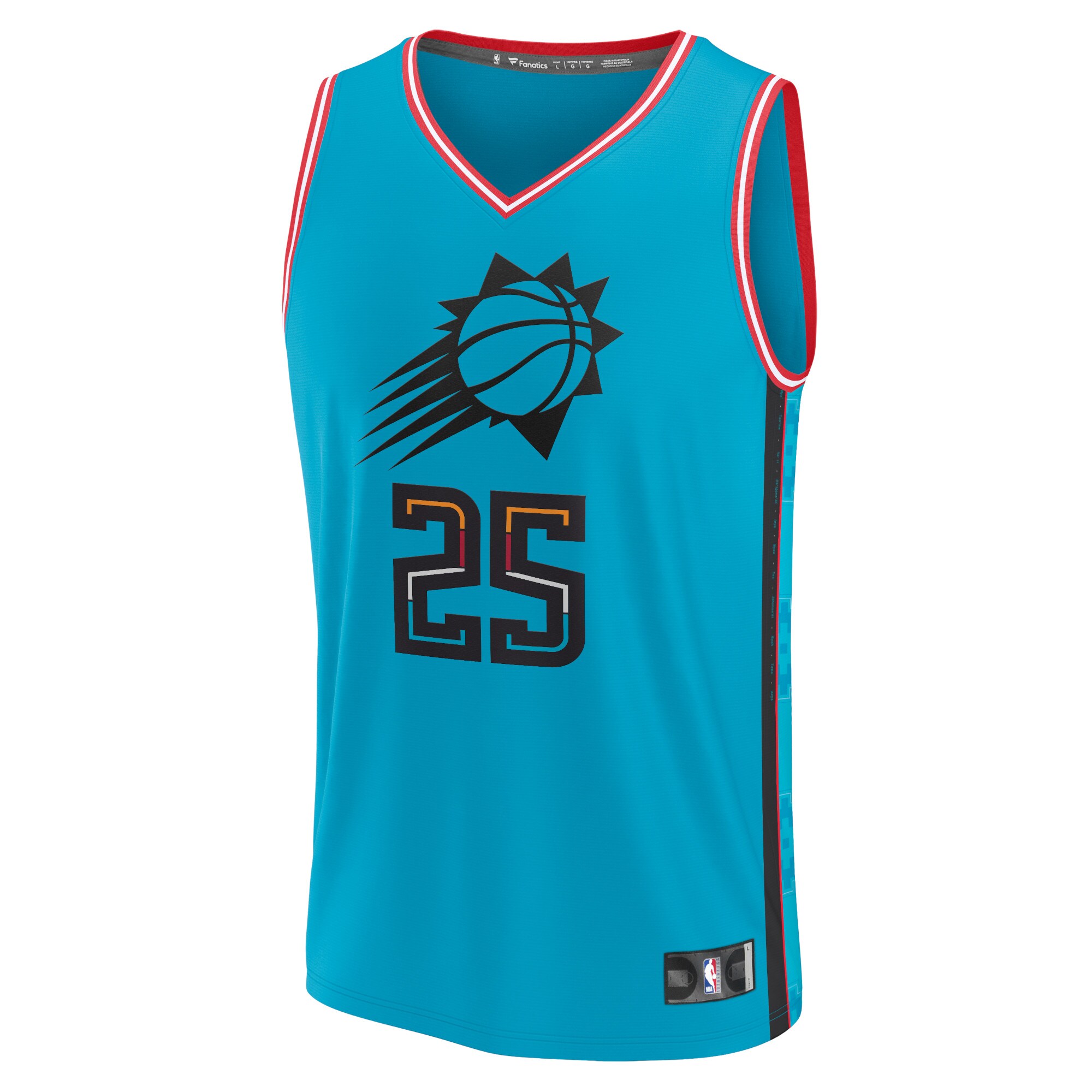 Alternative view of Mikal Bridges Phoenix Suns Fanatics Fastbreak Jersey - City Edition - Teal
