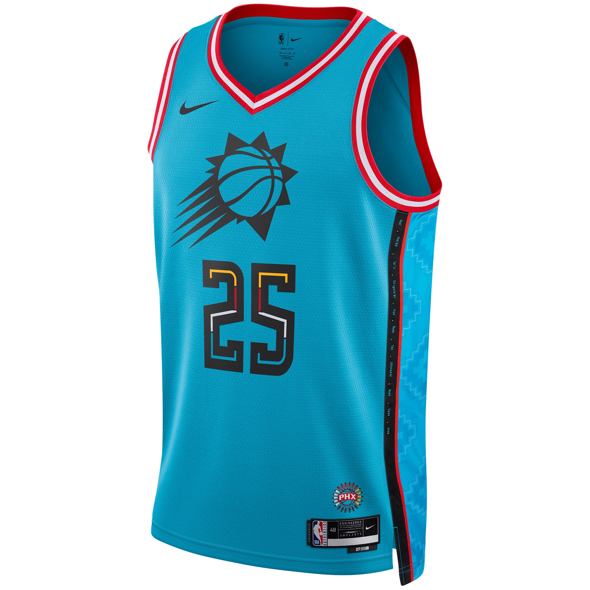 Alternative view of Mikal Bridges Phoenix Suns Unisex 2022/23 Swingman Jersey - City Edition - Turquoise