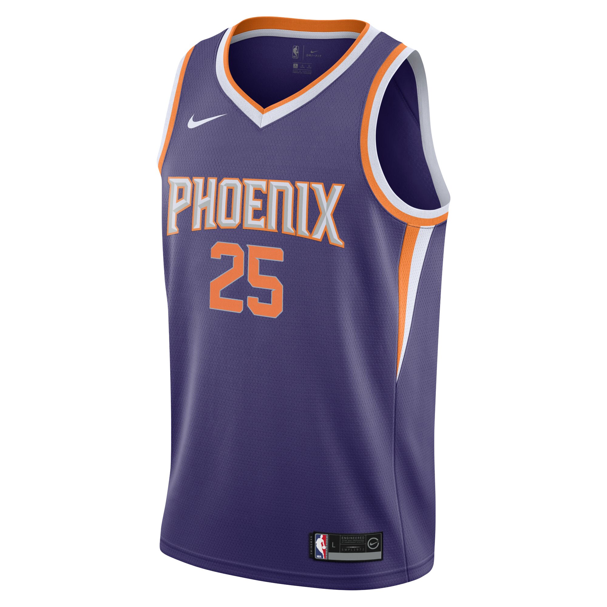 Alternative view of Mikal Bridges Phoenix Suns Youth Swingman Jersey - Icon Edition - Purple