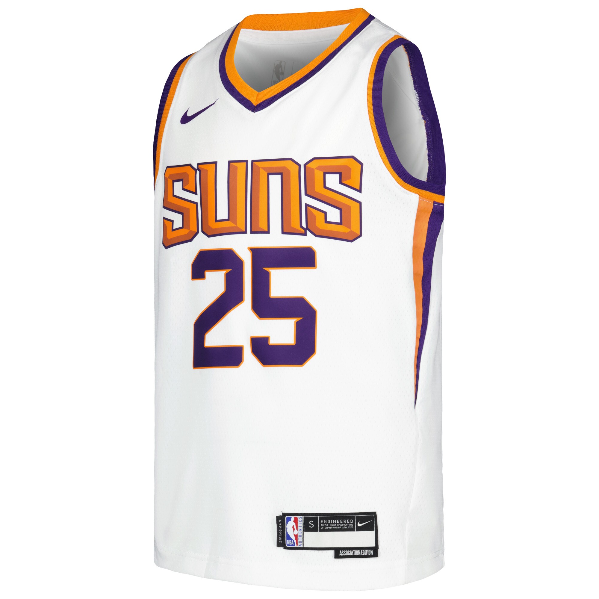 Alternative view of Mikal Bridges Phoenix Suns Youth Swingman Jersey -association Edition - White
