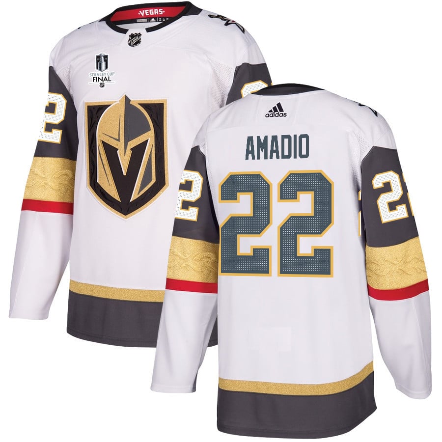 Mike Amadio 22 Vegas Golden Knights Stanley Cup 2023 Final Patch Away Breakaway Men Jersey - White - JS786 