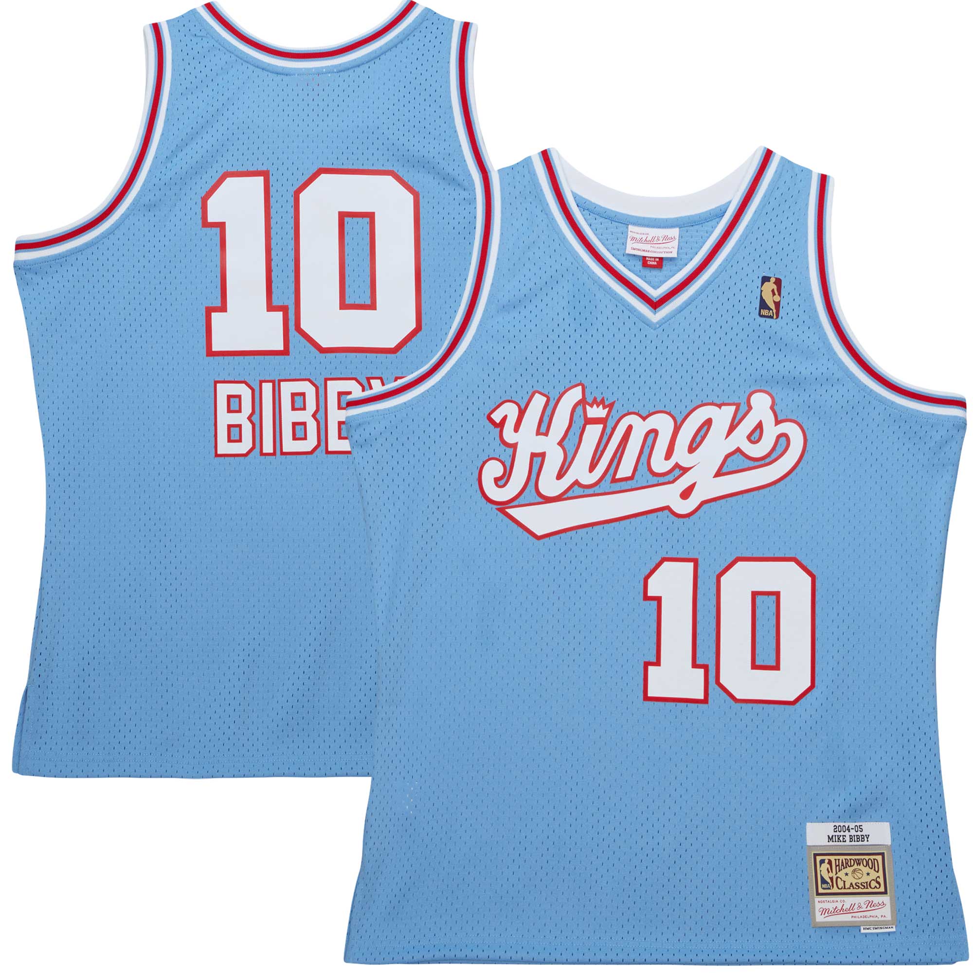 Alternative view of Mike Bibby Sacramento Kings Mitchell & Ness 2001/02 Hardwood Classics Swingman Jersey - Light Blue