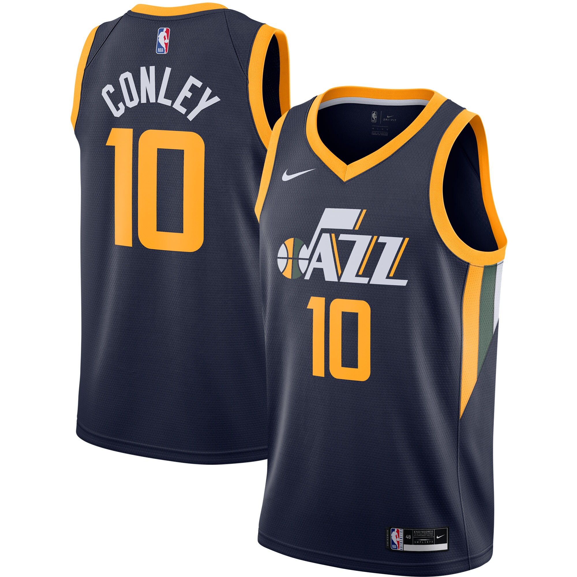 Alternative view of Mike Conley Utah Jazz 2020/21 Swingman Jersey - Navy - Icon Edition
