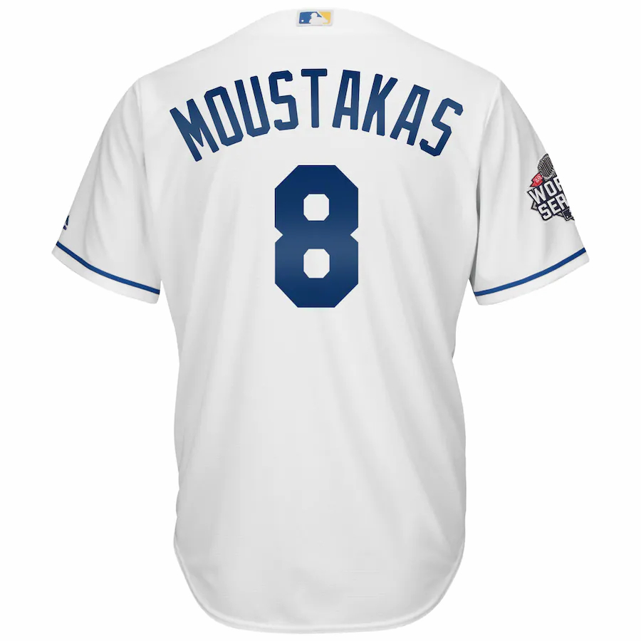 Alternative view of Mike Moustakas Kansas City Royals Majestic World Series Replica Cool Base Jersey - White