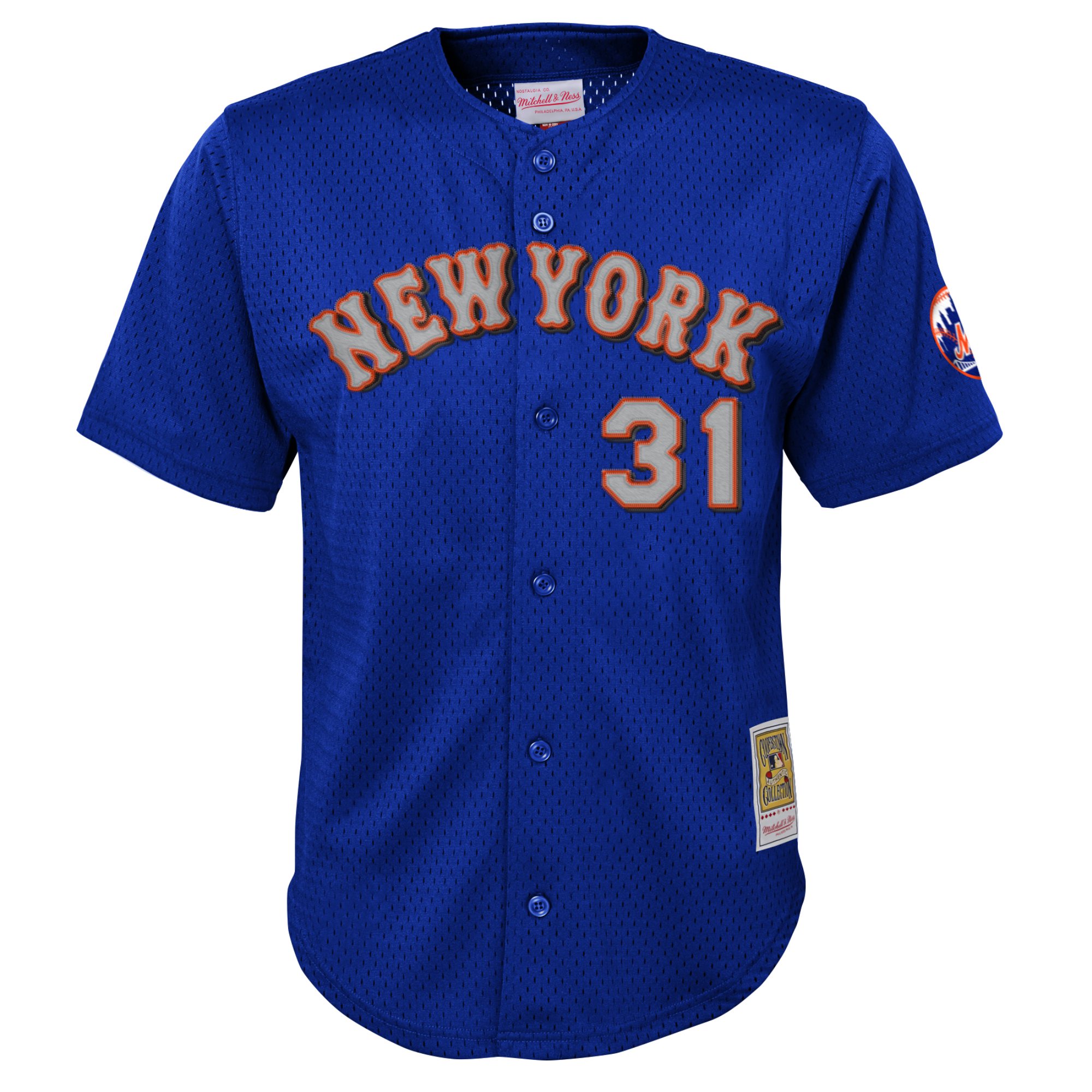 Alternative view of Mike Piazza New York Mets Mitchell & Ness Youth Cooperstown CollectionÃƒâ€šÃ‚Â mesh Batting Practice Jersey - Royal