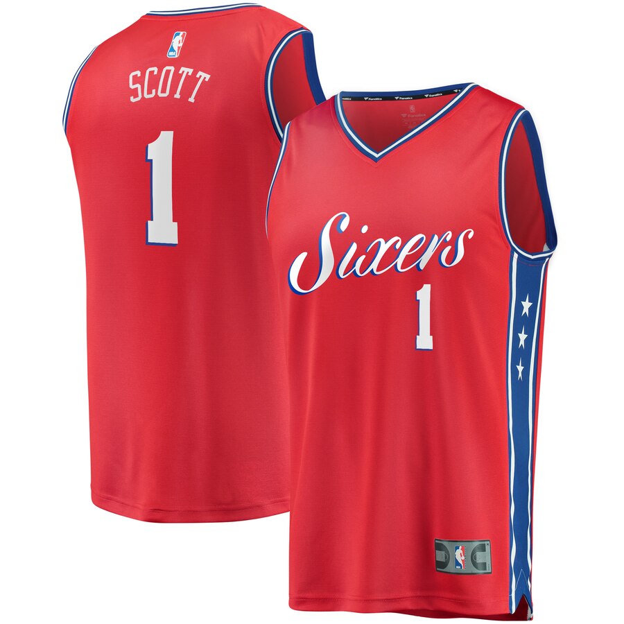 Mike Scott Philadelphia 76ers Fanatics Branded Fast Break Replica Player Team Jersey – Statement Edition – Red