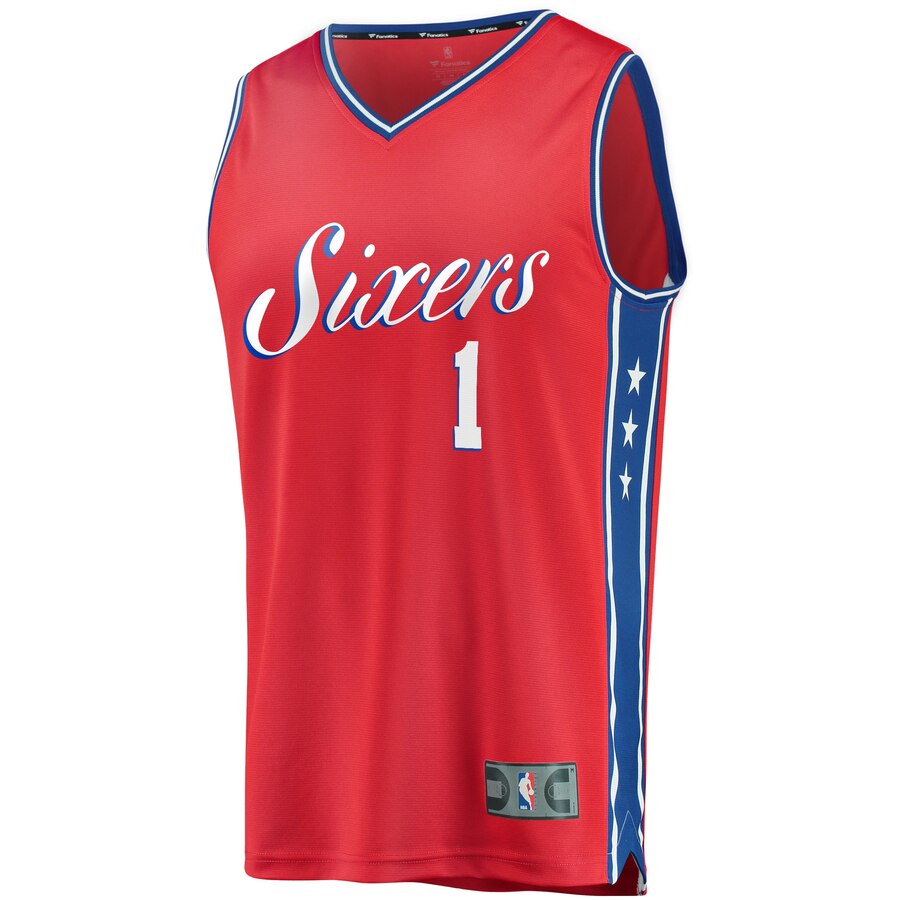 Alternative view of Mike Scott Philadelphia 76ers Fanatics Branded Fast Break Replica Player Team Jersey – Statement Edition – Red