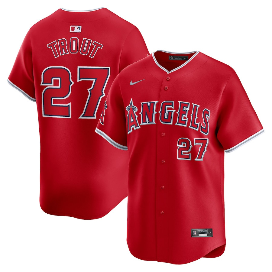 Mike Trout 27 Los Angeles Angels Alternate Limited Men Jersey - Red 