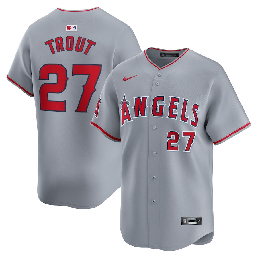 Mike Trout 27 Los Angeles Angels Away Limited Player Men Jersey - Gray 