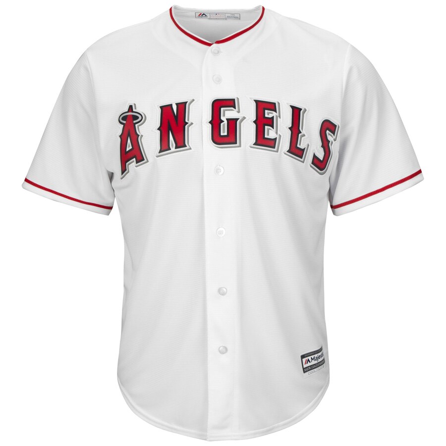 Alternative view of Mike Trout #27 Los Angeles Angels Majestic Big And Tall Cool Base Player Jersey - White