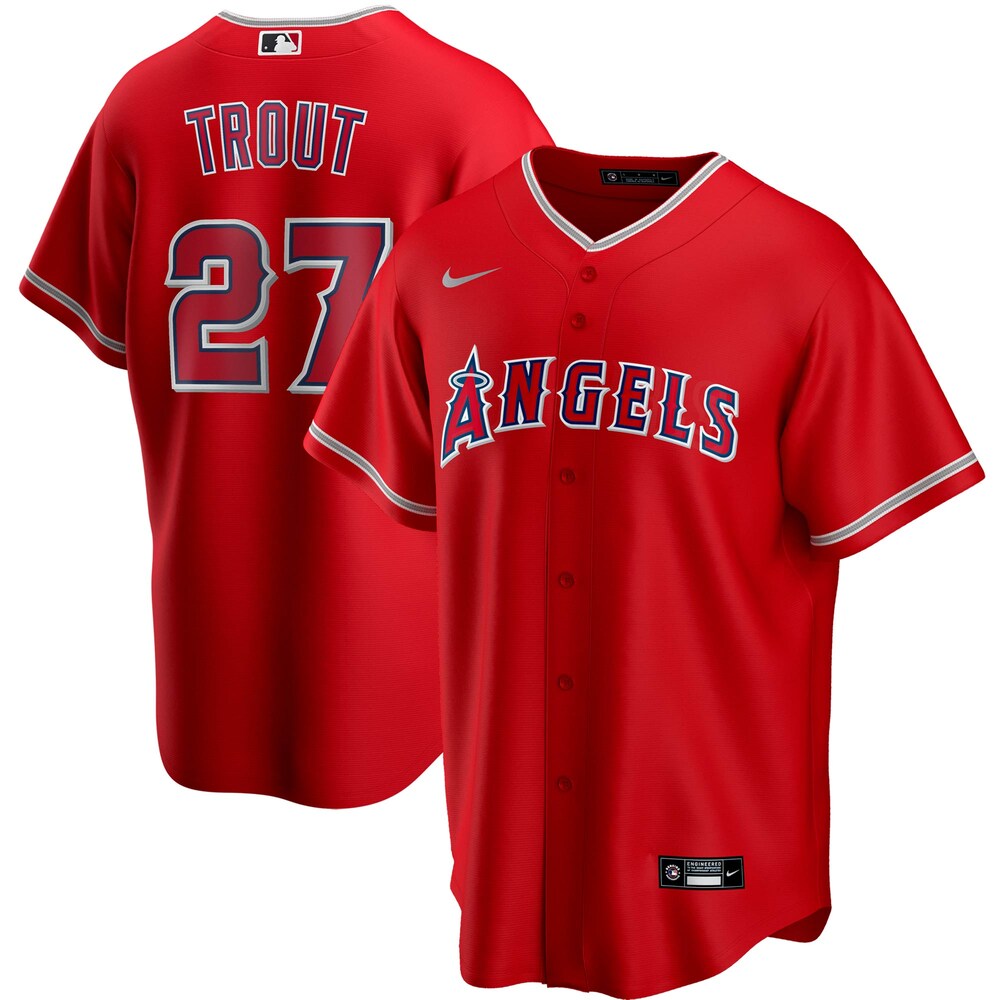 Mike Trout Los Angeles Angels Alternate 2020 Player Jersey - Red Color