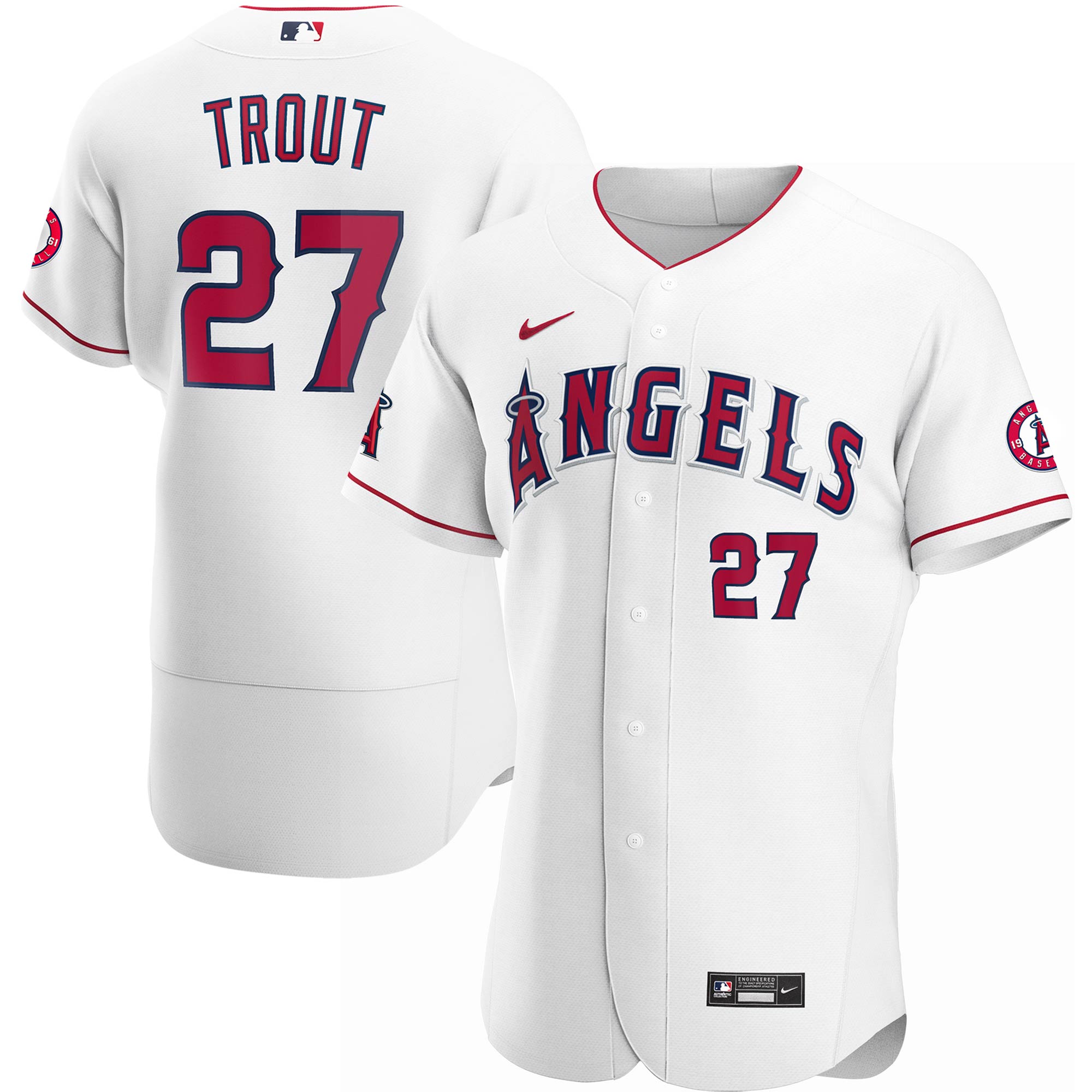 Mike Trout Los Angeles Angels Home Authentic Player Jersey - White