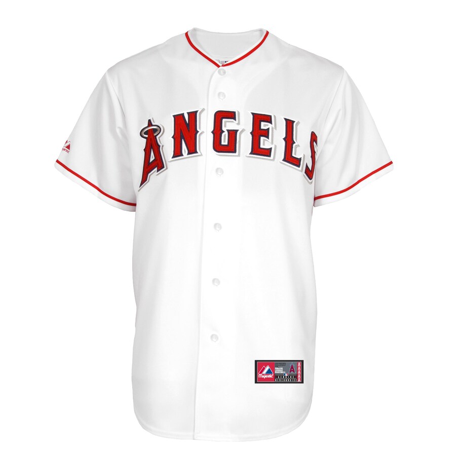 Alternative view of Mike Trout Los Angeles Angels Majestic Big And Tall Replica Player Baseball Jersey - White