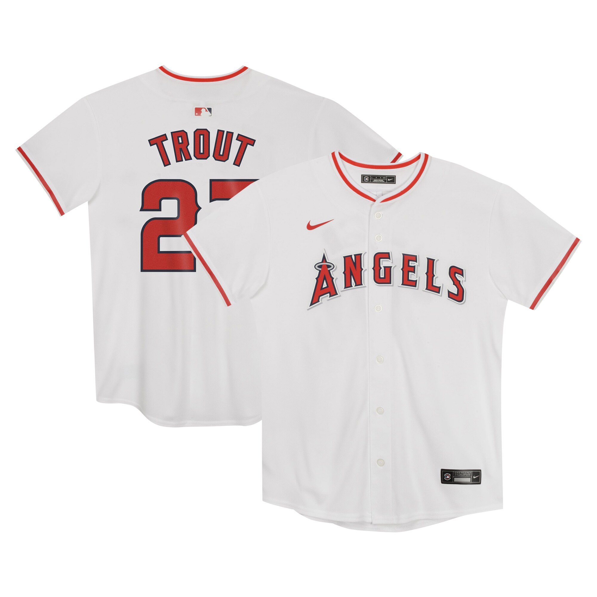Mike Trout Los Angeles Angels Preschool Home Game Jersey - White