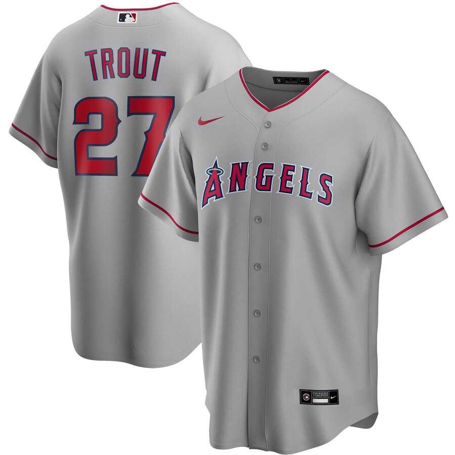 Mike Trout Los Angeles Angels Road 2020 Replica Player Jersey ÃƒÂ¢Ã¢â€šÂ¬Ã¢â‚¬Å“ Silver