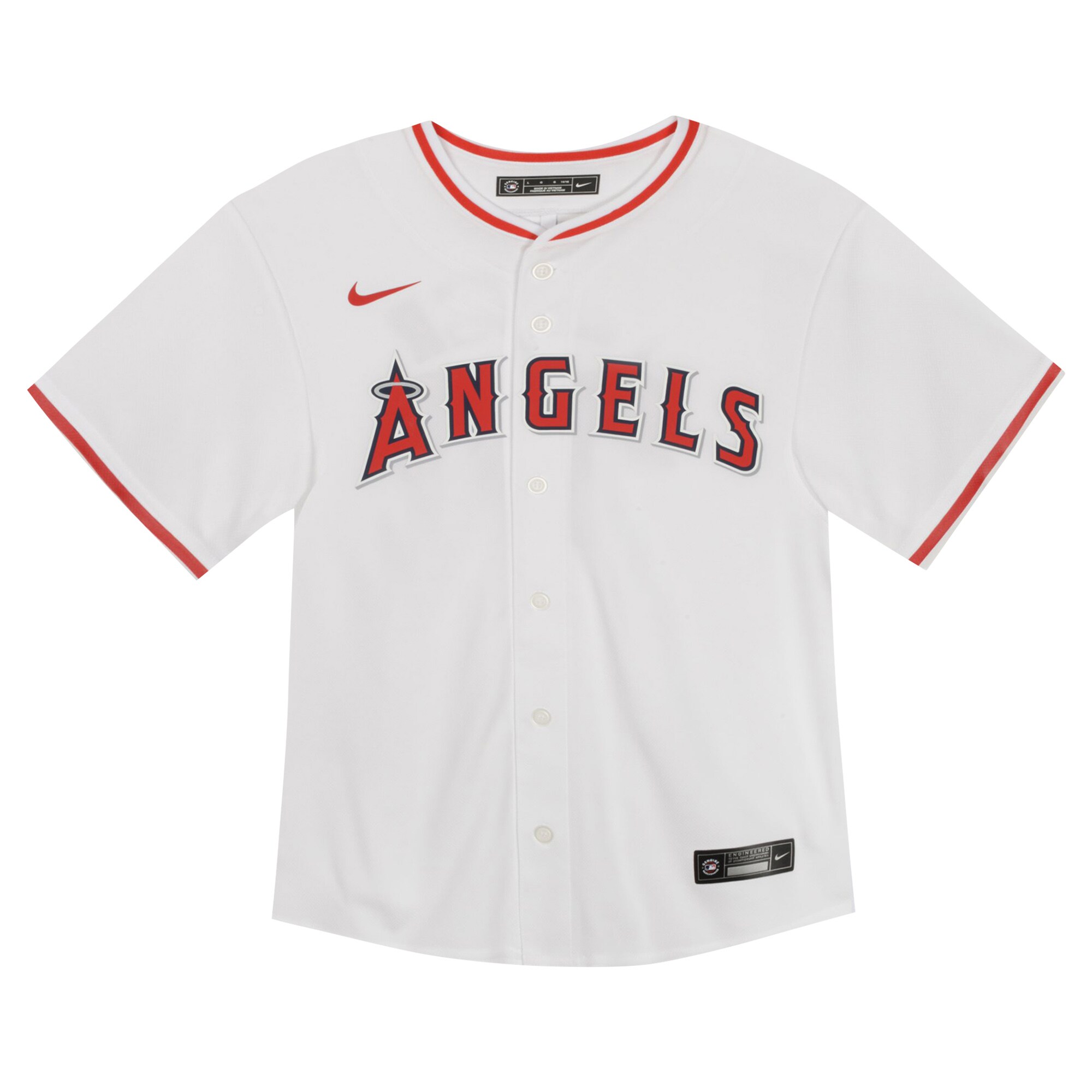 Alternative view of Mike Trout Los Angeles Angels Toddler Game Jersey - White