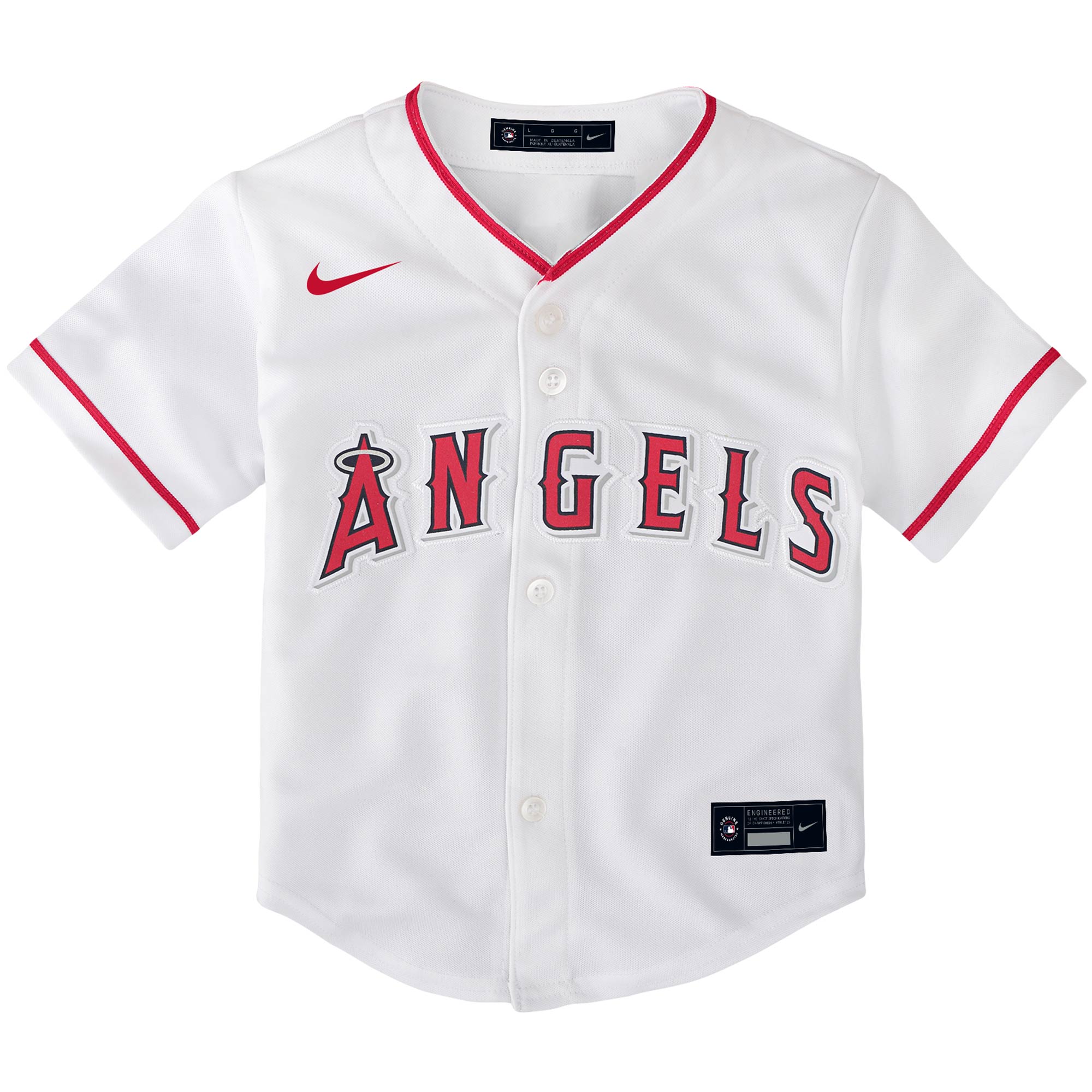 Alternative view of Mike Trout Los Angeles Angels Toddler Home Replica Player Jersey - White