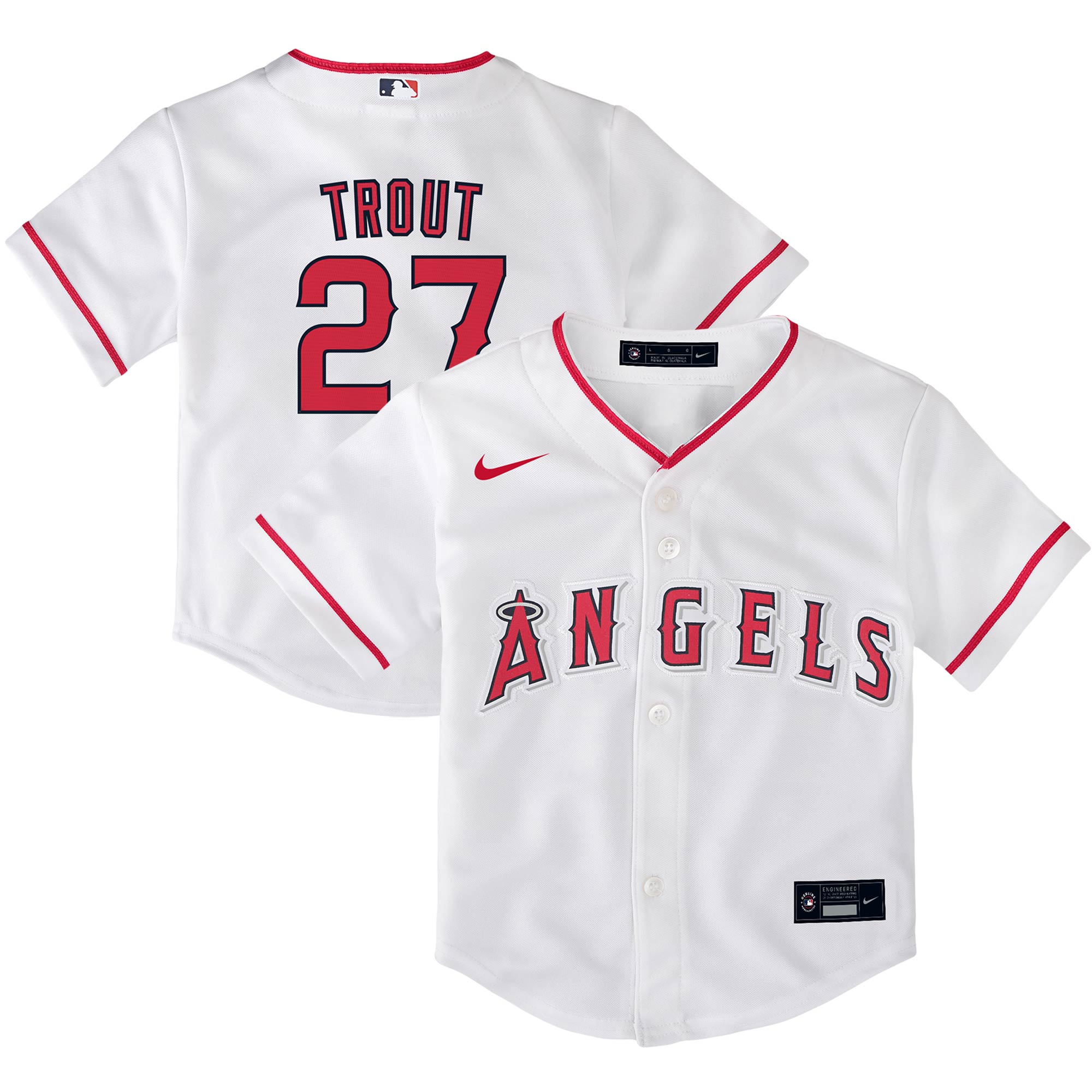 Mike Trout Los Angeles Angels Toddler Home Replica Player Jersey - White