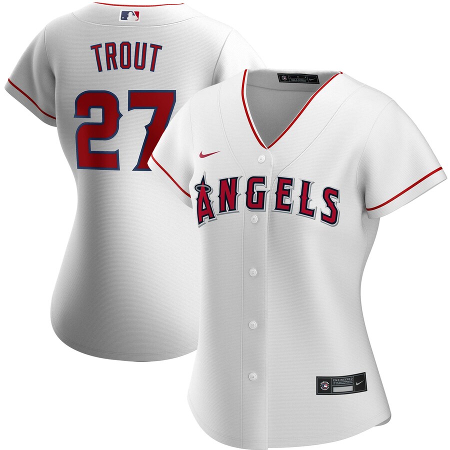 Mike Trout Los Angeles Angels Women's Home 2020 Replica Player Jersey ÃƒÂ¢Ã¢â€šÂ¬Ã¢â‚¬Å“ White
