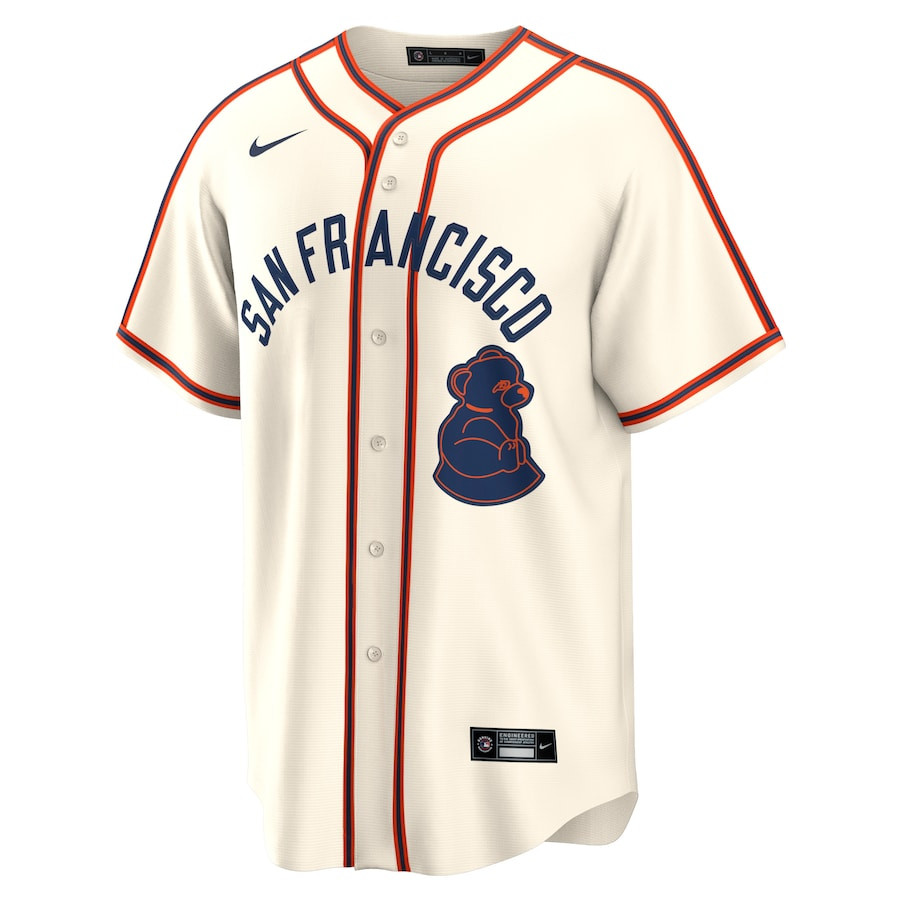 Alternative view of Mike Yastrzemski 5 San Francisco Giants 2024 Rickwood Classic Player Men Jersey - Cream 