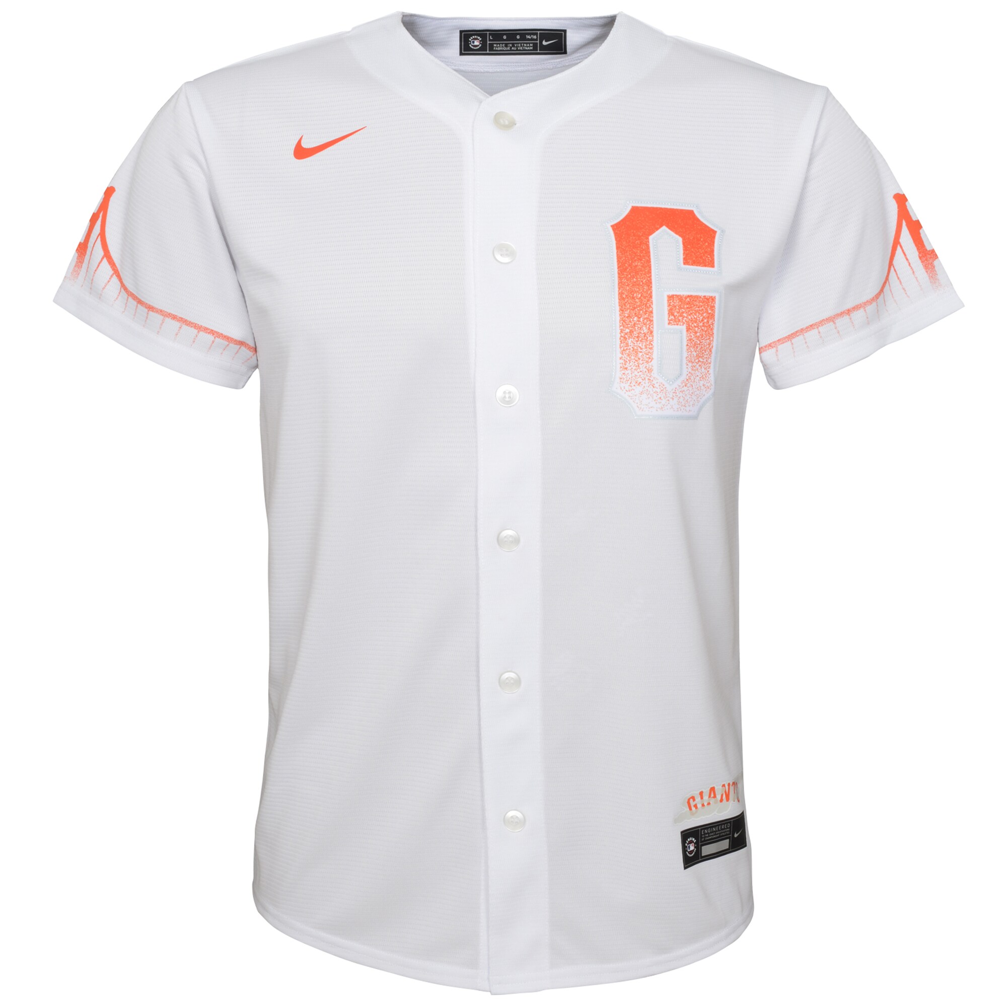 Alternative view of Mike Yastrzemski San Francisco Giants Youth City Connect Replica Player Jersey – White