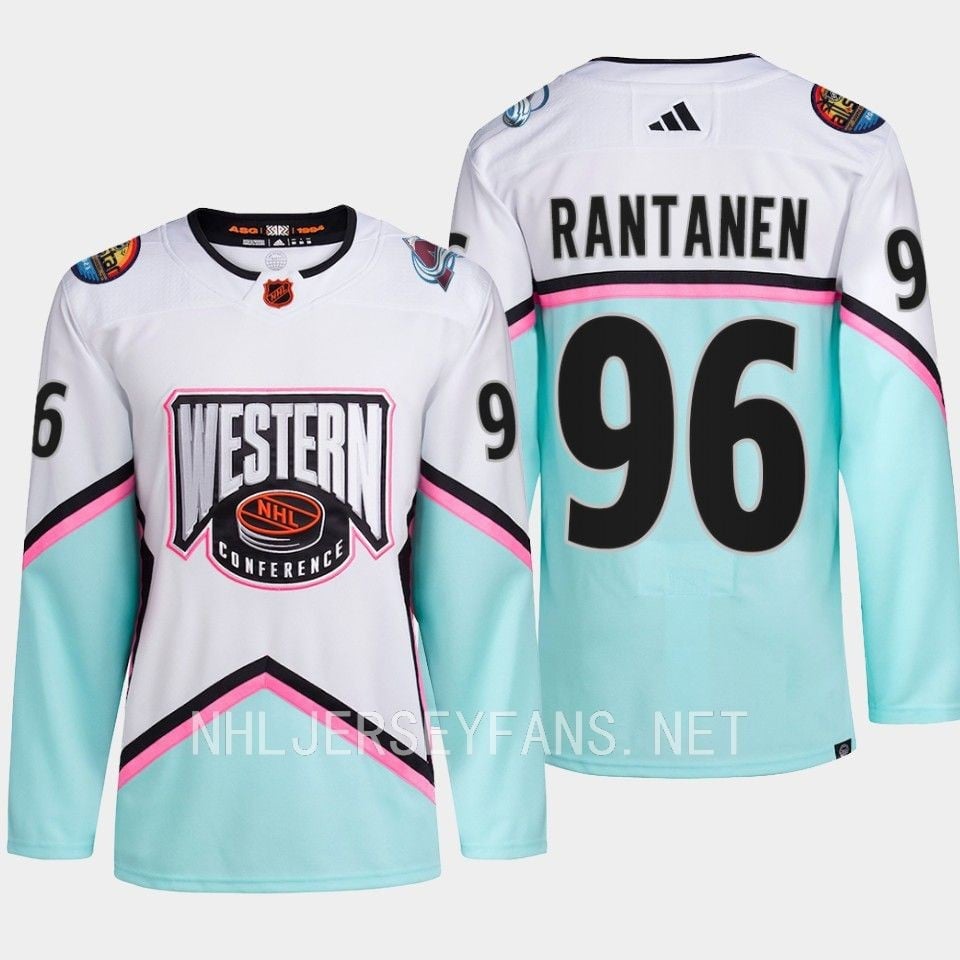 Alternative view of Mikko Rantanen 96 Colorado Avalanche 2023 All-Star Game Jersey White Equipment - JS348 