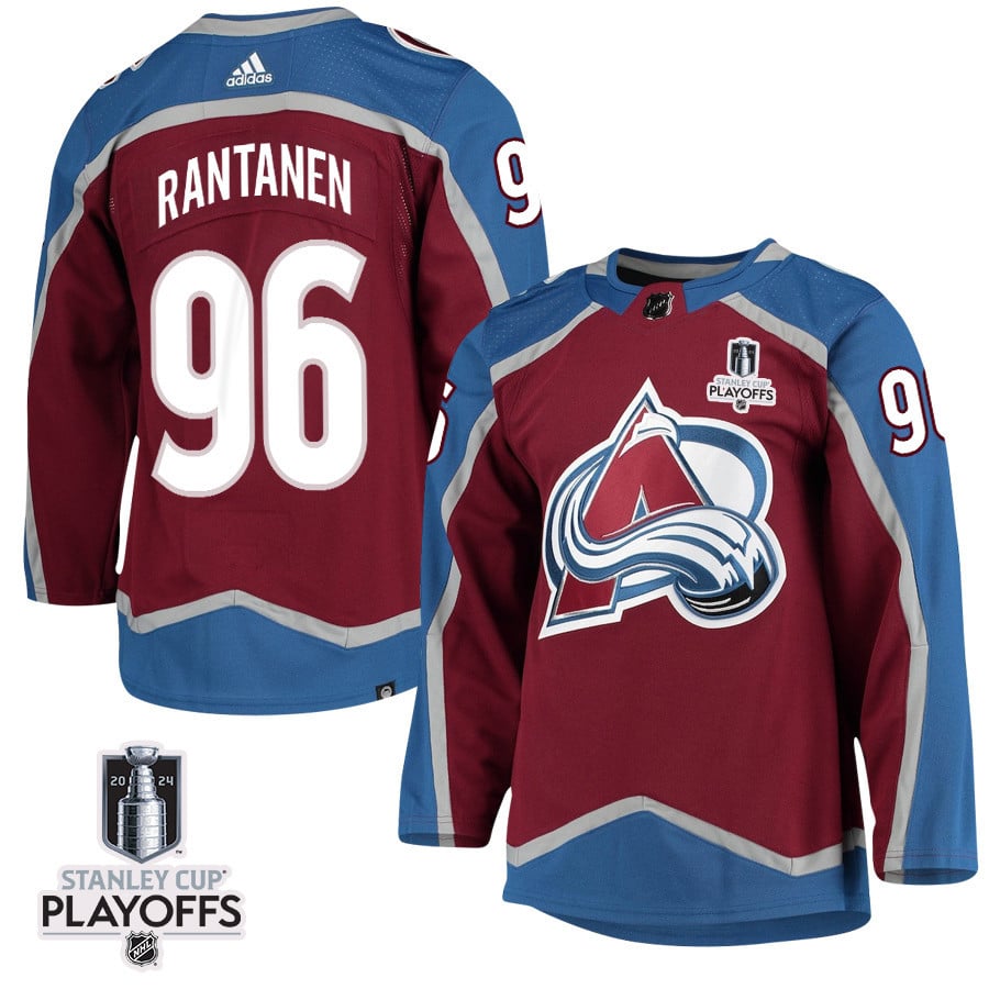 Mikko Rantanen 96 Colorado Avalanche 2024 NHL Playoffs Patch Home Jersey - Men - JS467 