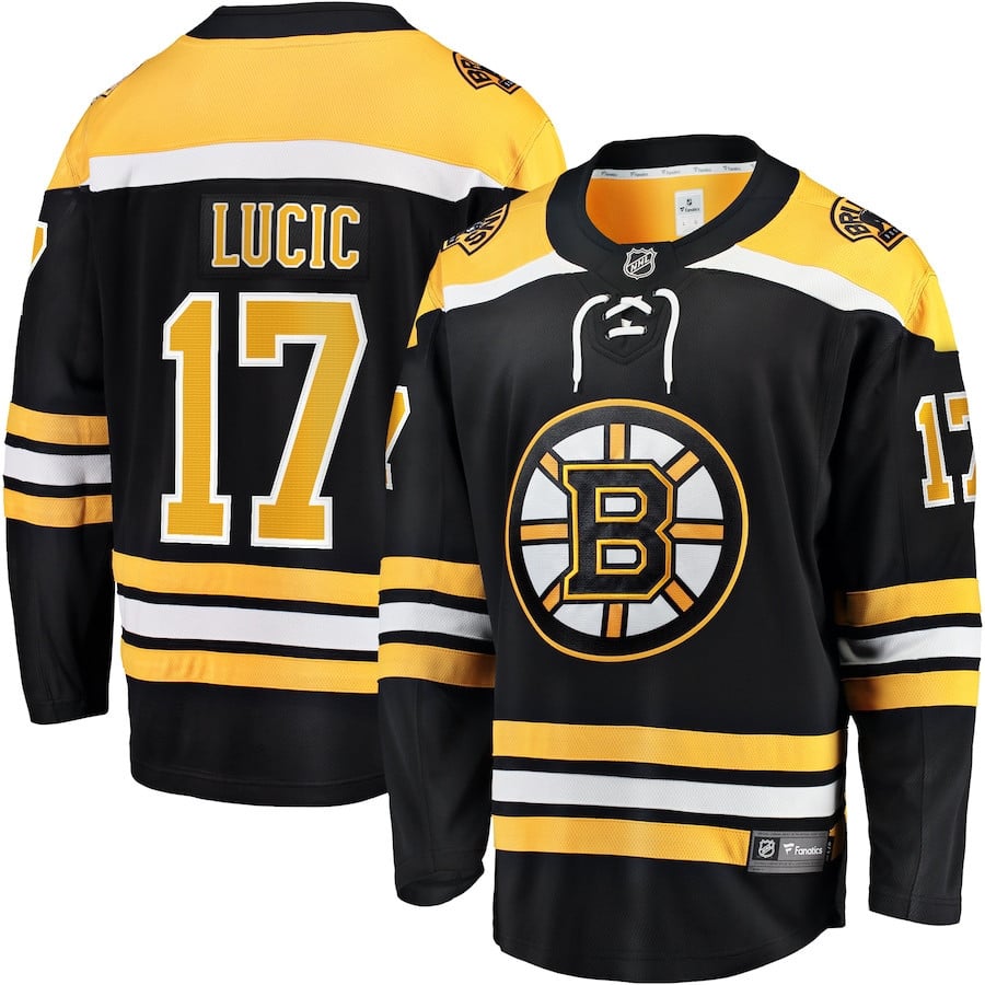 Milan Lucic 17 Boston Bruins Breakaway Home Jersey - Men, Black - JS435 