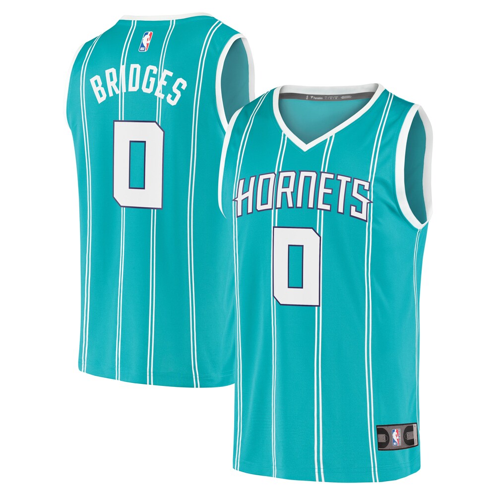 Miles Bridges Charlotte Hornets 2020/21 Fast Break Replica Jersey Teal - Icon Edition