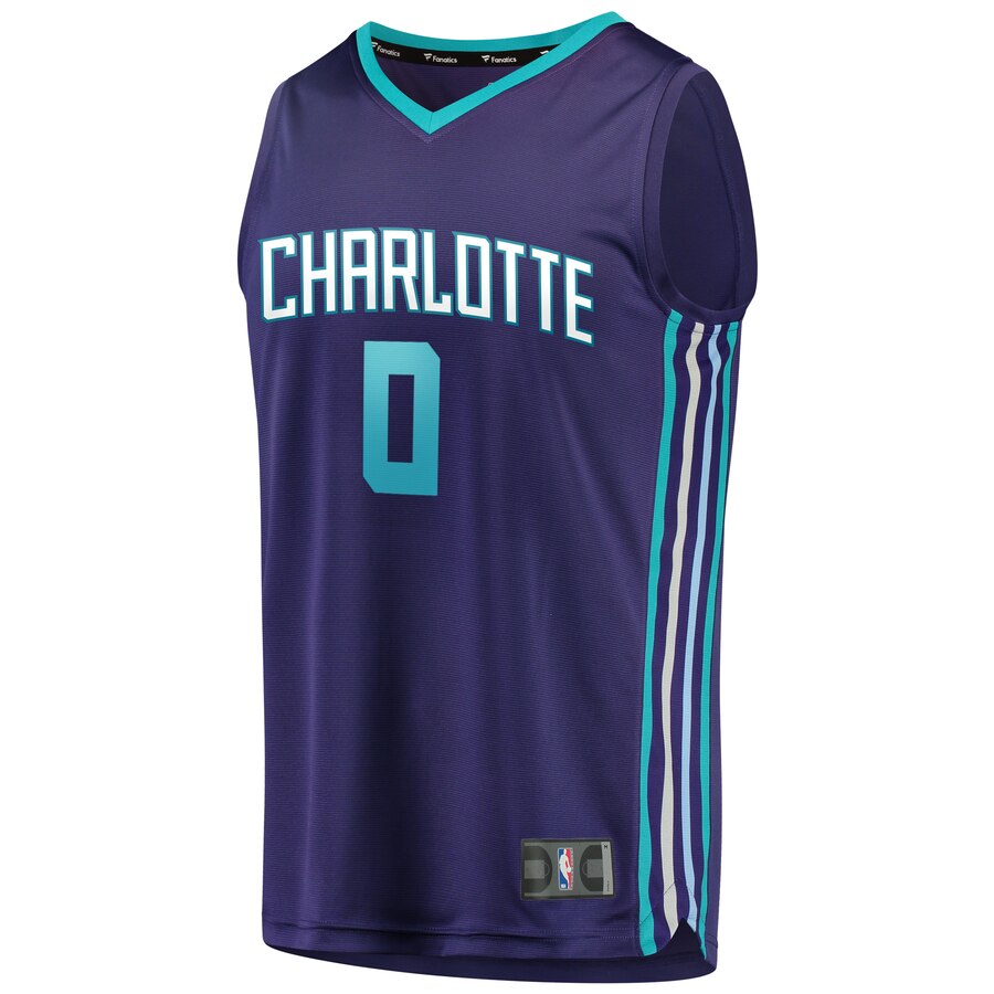 Alternative view of Miles Bridges Charlotte Hornets Fanatics Branded Fast Break Alternate Jersey - Purple