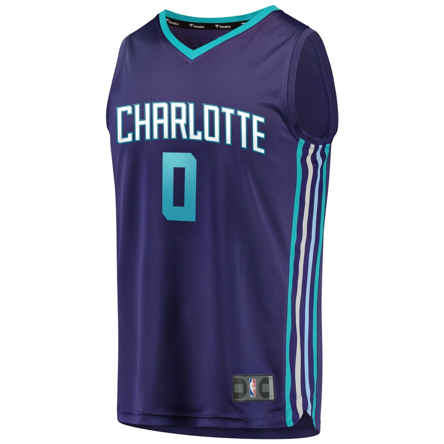 Alternative view of Miles Bridges Charlotte Hornets Fanatics Branded Youth Fast Break Jersey - Statement Edition - Purple