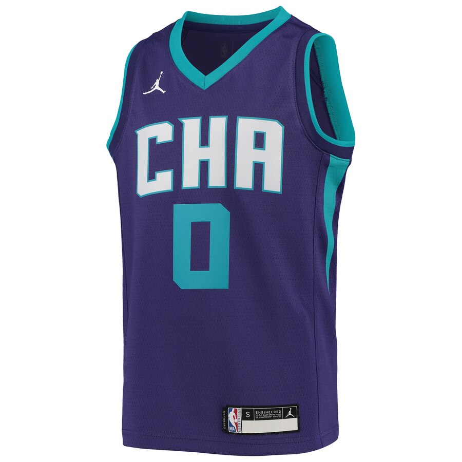 Alternative view of Miles Bridges Charlotte Hornets Youth Swingman Player Jersey - Statement Edition - Purple