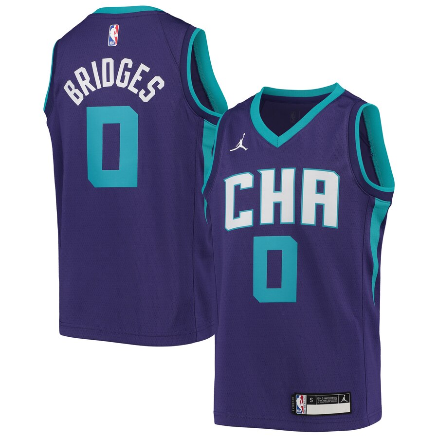 Miles Bridges Charlotte Hornets Youth Swingman Player Jersey - Statement Edition - Purple
