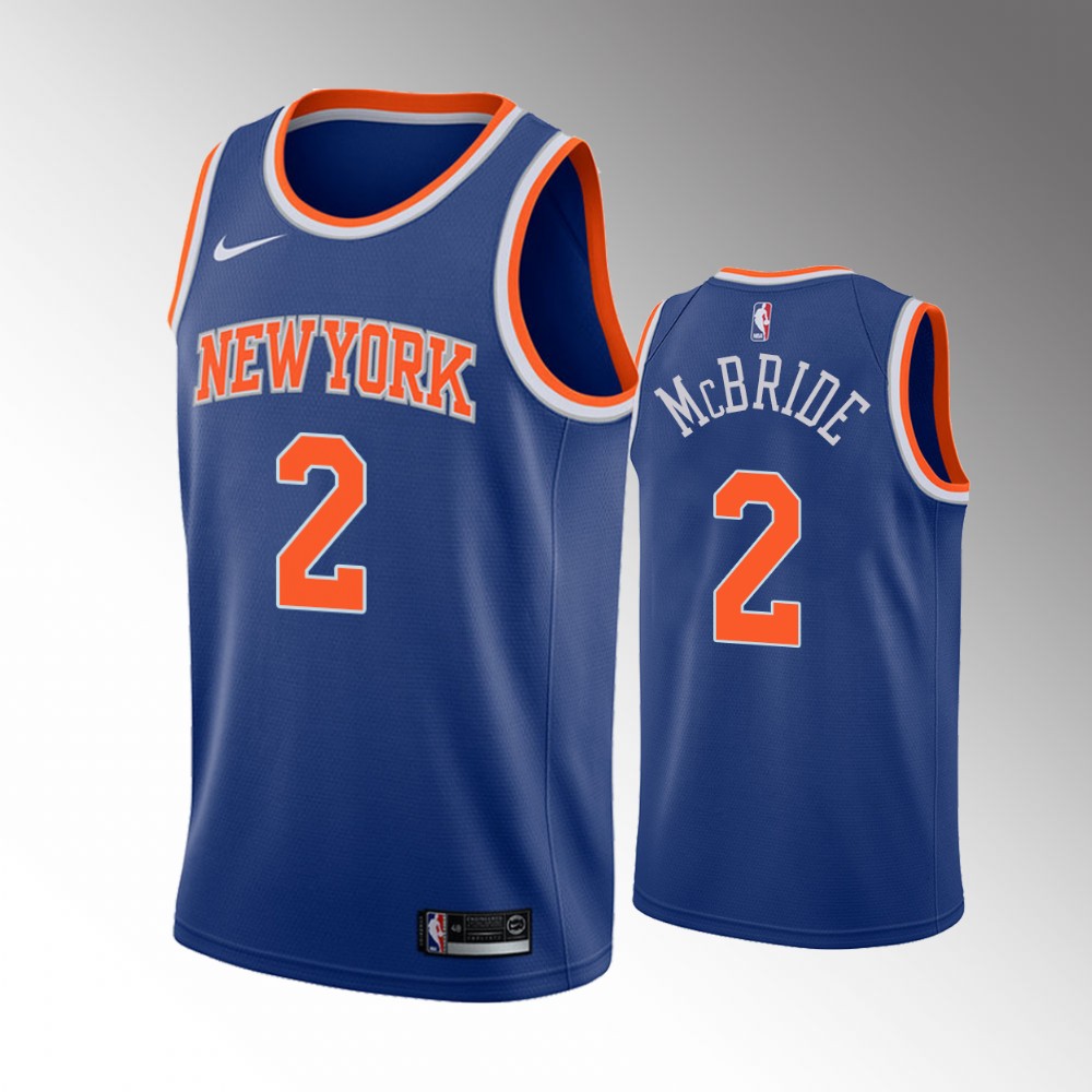 Miles Mcbride New York Knicks 2021 Icon Edition Blue 2021 Nba Draft Jersey