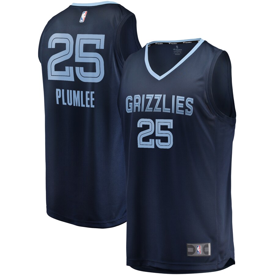 Miles Plumlee Memphis Grizzlies Fanatics Branded Fast Break Replica Jersey Navy - Icon Edition