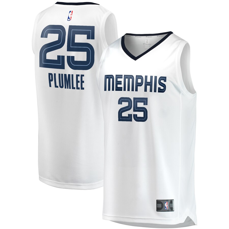Miles Plumlee Memphis Grizzlies Fanatics Branded Fast Break Replica Jersey White - Association Edition