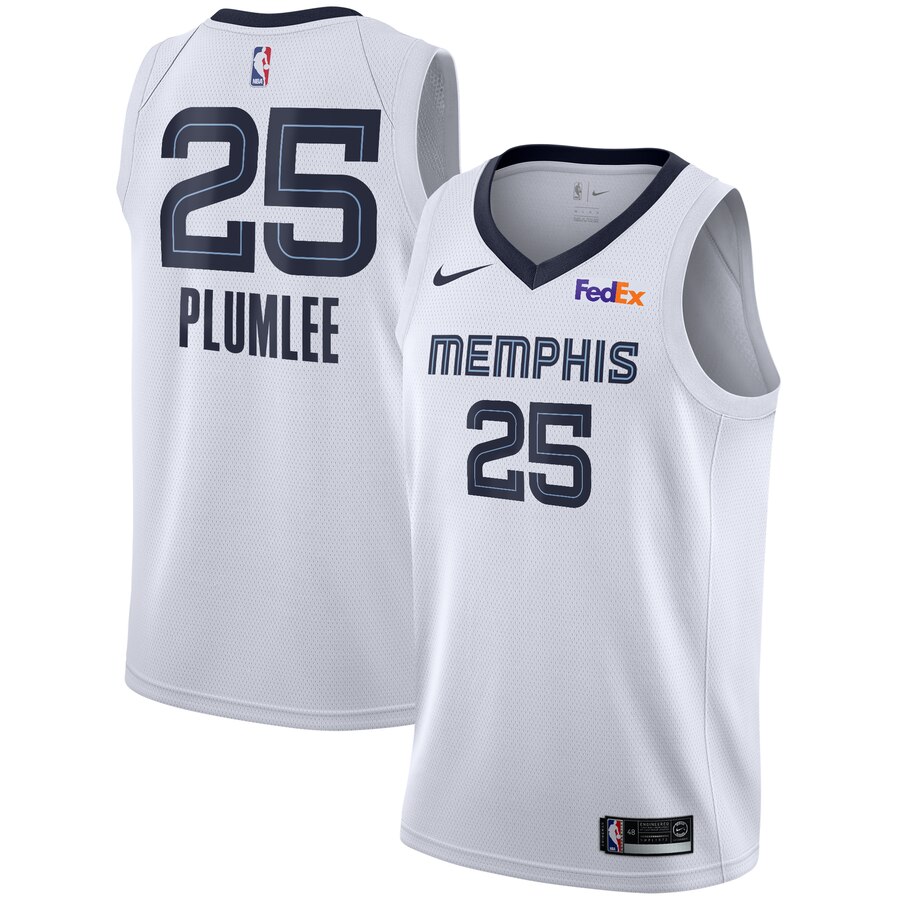 Miles Plumlee Memphis Grizzlies Swingman Sponsor Patch Replica Jersey - Association Edition - White