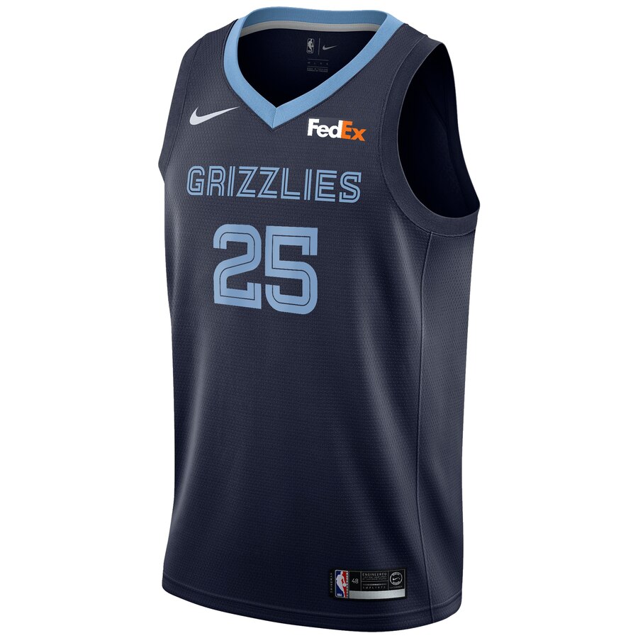 Alternative view of Miles Plumlee Memphis Grizzlies Swingman Sponsor Patch Replica Jersey - Icon Edition - Navy