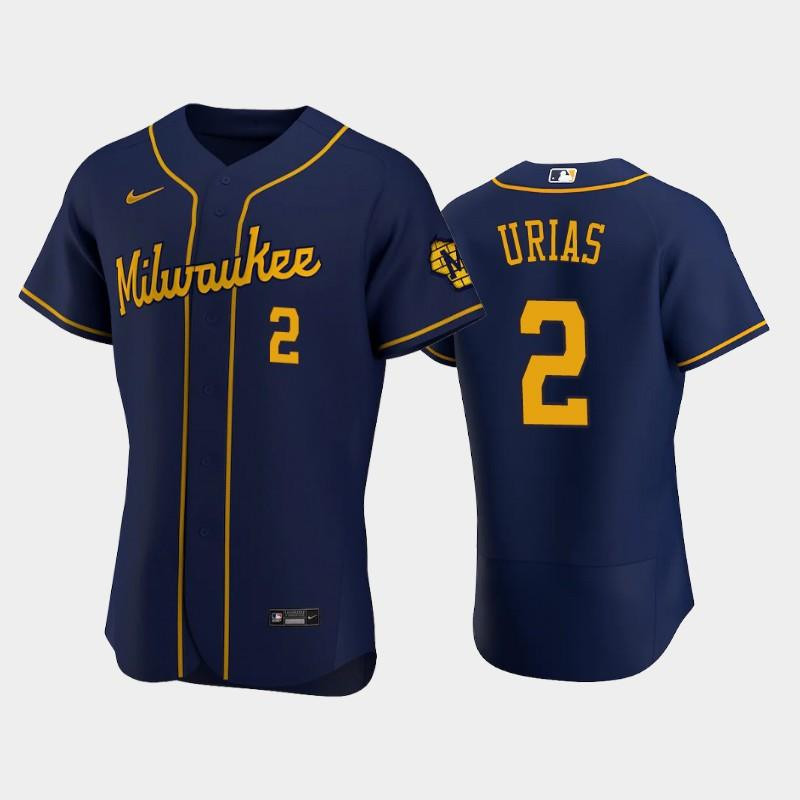 Milwaukee Brewers 2 Luis Urias Alternate Team Navy Jersey Jersey 