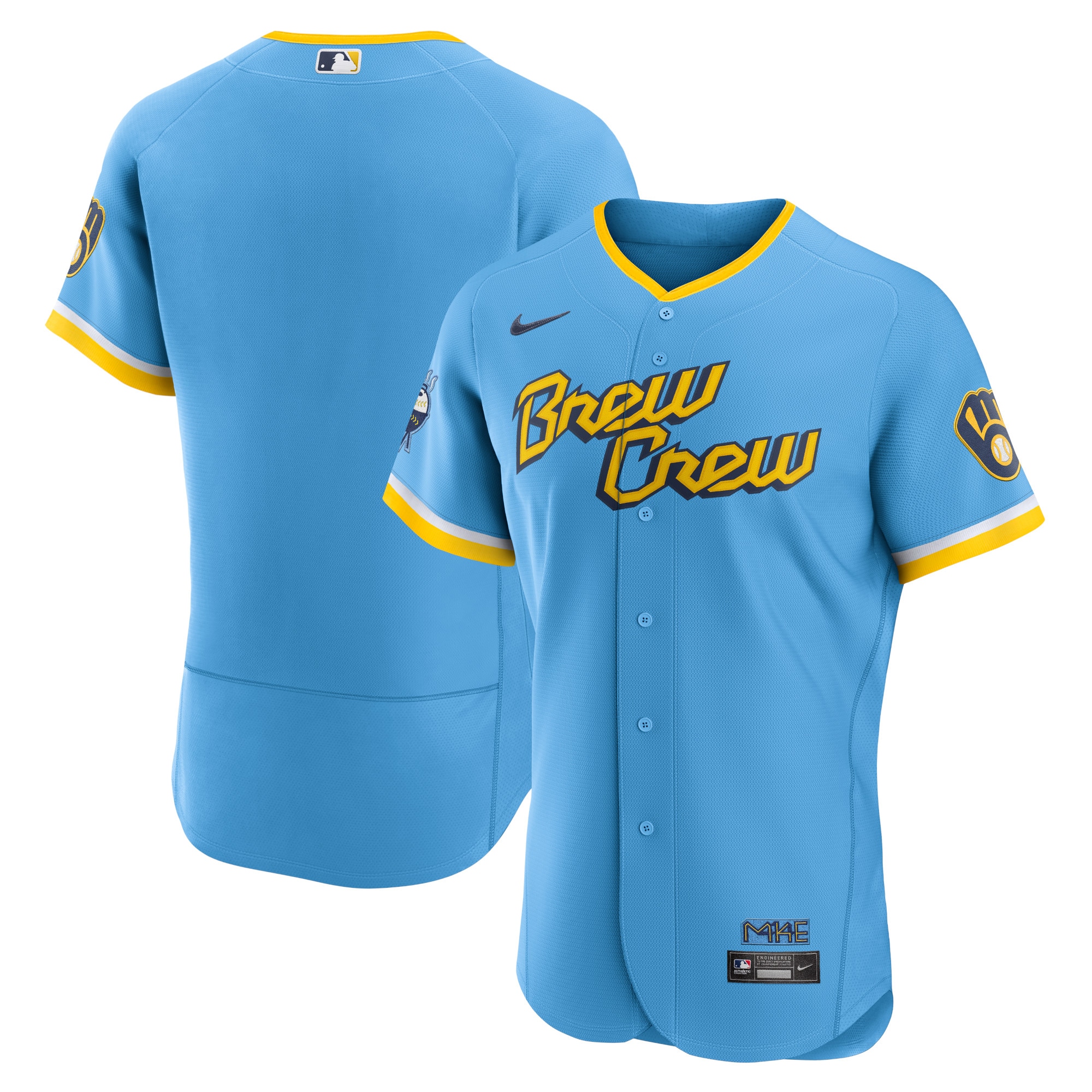 Milwaukee Brewers 2022 City Connect Authentic Team Jersey - Powder Blue