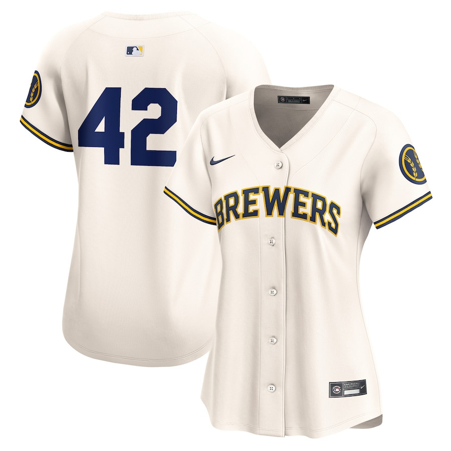 Milwaukee Brewers 2024 Jackie Robinson Day Home Limited Women Jersey - Cream 
