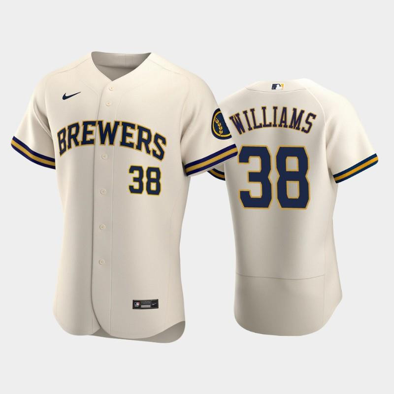 Milwaukee Brewers 38 Devin Williams Home Team Cream Jersey Jersey 
