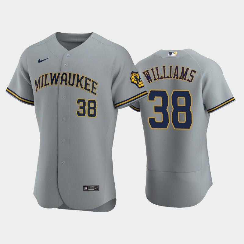 Milwaukee Brewers 38 Devin Williams Road Team Gray Jersey Jersey 