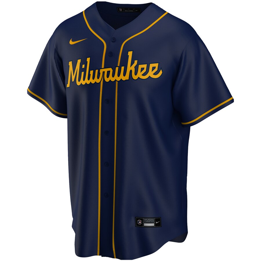 Alternative view of Milwaukee Brewers Alternate 2020 Replica Team Jersey ÃƒÂ¢Ã¢â€šÂ¬Ã¢â‚¬Å“ Navy