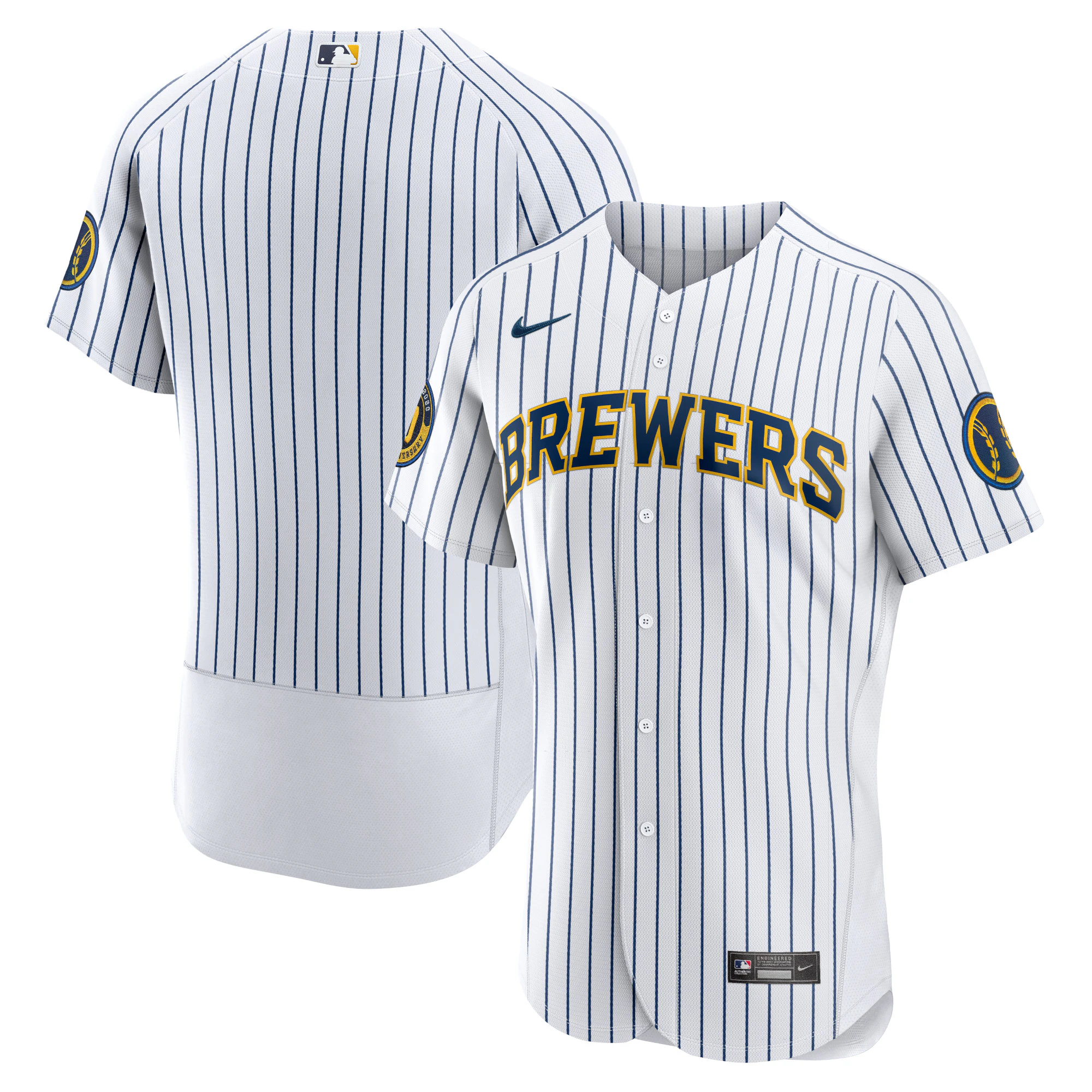 Alternative view of Milwaukee Brewers Alternate Authentic Team Jersey – White