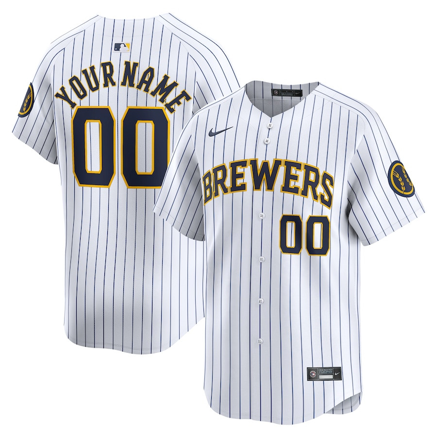 Milwaukee Brewers Alternate Limited Custom Men Jersey - White 
