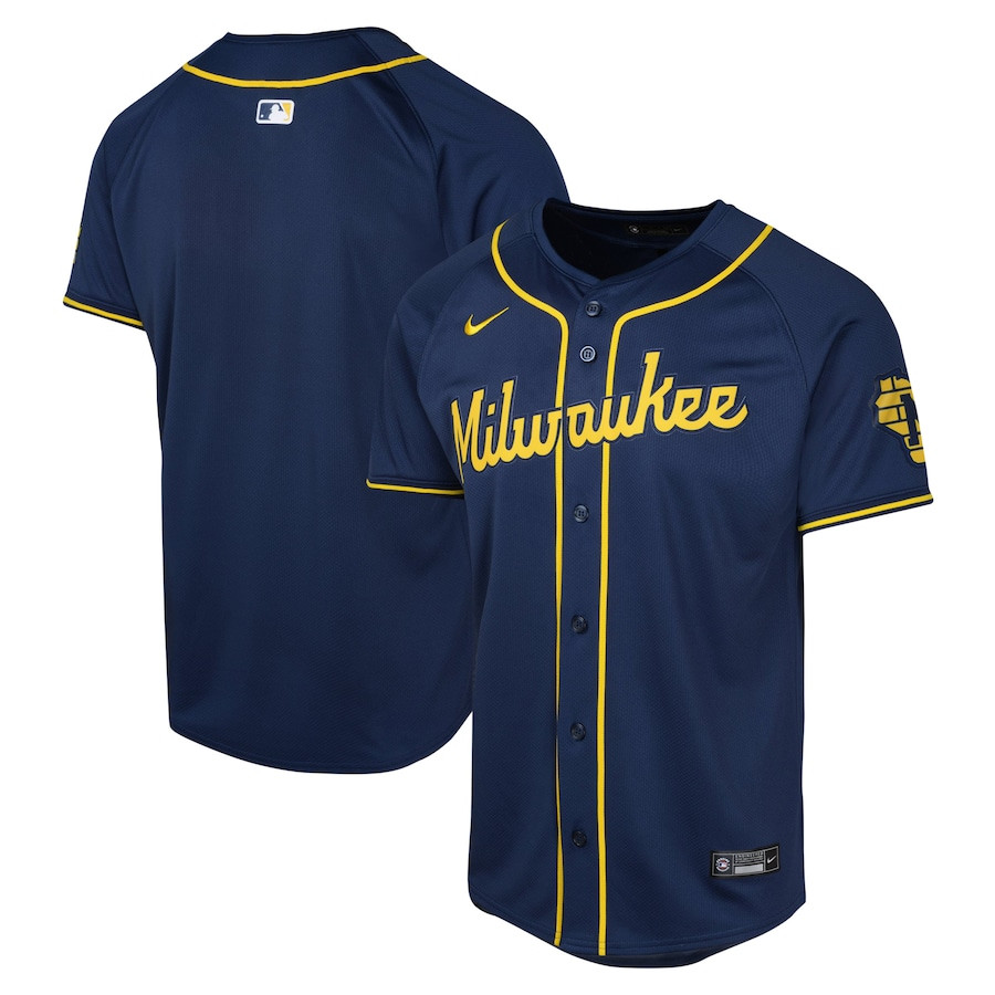 Milwaukee Brewers Alternate Limited YOUTH Jersey - Navy 