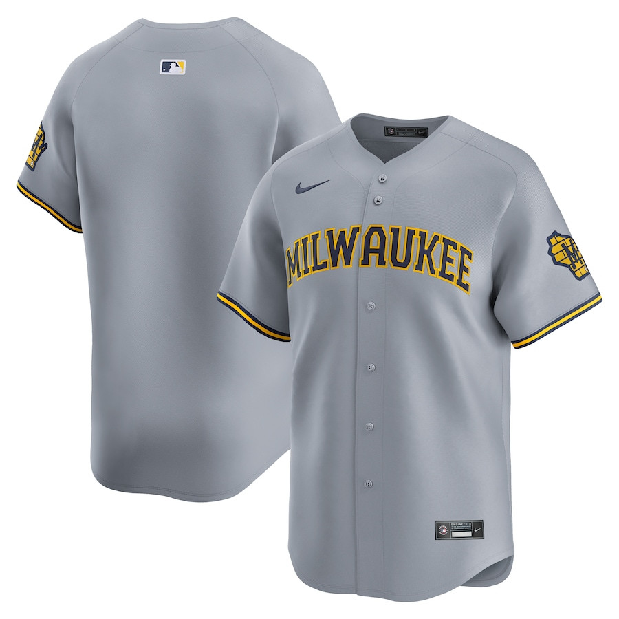 Milwaukee Brewers Away Limited Men Jersey - Gray 
